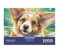 Welsh Corgi Puzzle 1000 Pièces Carton Épais Portrait Mignon d'un Corgi Passe-Temps Cadeau Original Imprimerie HD Pas De Décalage Couleurs Vives 52x38cm/1000pcs