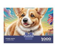 Welsh Corgi Puzzle 1000 Pièces Imprimerie HD Carton Épais Portrait Mignon d'un Corgi Passe-Temps 12 Ans Cadeau Original Pas De Bavures Couleurs Vives 70x50cm/1000pcs