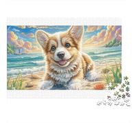 Welsh Corgi, Puzzle de 1000 pièces en Carton 100% recy e la Marque River View, pour Adultes. Magnifique Puzzle décoratif de 70 x 50 cm.