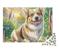 Welsh Corgi Puzzle en Carton Clairière de Fleurs Sauvages dans la forêt 1000 Pièces Papier Résistant pour Amateurs De Puzzles Loisir Créatif Détente À Domicile avec Poster 70x50cm/1000pcs