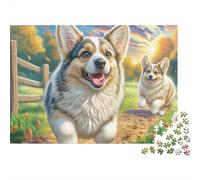 Welsh Corgi Puzzle Vue pittoresque 1000 Pièces Papier Résistant À Partir De 12 Ans Facile À Assembler Loisir Créatif Jeu De Réunion avec Poster 38x26cm/1000pcs