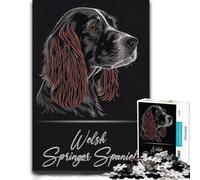 Welsh Springer Spaniel Puzzle en Bois pour Adultes, Loisir, 300 pièces | Le montage en commençant par les bords: une organisation simple du motif pendant une soirée calme.