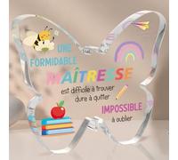 Welsky Cadeau Maitresse d'école, Cadeau Professeur Plaque Acrylique, Articles Maitresse Noel Journée Enseignant Fin D'année Anniversaire Retraite de Étudiants, Merci Institutrice