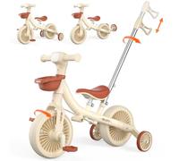 WELSPO Tricycle 5 en 1 pour Tout-Petits avec poignée de poussée, vélo d'équilibre pour Enfants, vélo d'équilibre pour bébés de 2 Ans, avec pédales Amovibles, Roues d'entraînement