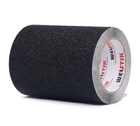 WELSTIK Bande Antidérapante adhésive, Forte Adhésif, Ruban Autocollant Anti-dérapante, pour Intérieur et Extérieur. Bande Sécurité, Noir, 15 cm x 5 m