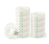 WELSTIK Lot de 10 rouleaux de ruban adhésif transparent pour le bureau, la maison, l'école et l'emballage cadeau, 1,5 cm x 25 m
