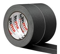 WELSTIK Lot de 2 rubans adhésifs noirs de 5,1 cm x 30,9 m, 10% plus long, très résistant, imperméable, finition mate, sans résidus, non réfléchissant, facile à déchirer