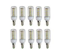 WELSUN Basse Tension Ampoules LED 12V E14, Base de Lampe à maïs Basse Tension 24V E14 10-80v, Ampoule 6w - Équivalent de l'halogène 40w - Éclairage à LED du système Solaire Hors réseau - Pack de 10