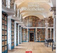 Welt der Bibliotheken Kalender 2026: Mit stimmungsvollen Fotografien und literarischen Zitaten. Großer Wandkalender 48 x 46 cm mit Monatskalendarium.