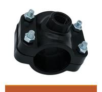 Weltenmarkt Profec Collier de perçage 50 mm x 1/2" | PP noir | Pression 16 bar | Cosses de serrage x filetage intérieur | Boulons en acier et joint NBR