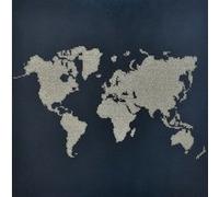Weltkarte, Silber Perlenstickset - Miniart Crafts G