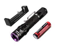Weltool M2-BF Lampe de poche UV 365 nm 2060 mW LED noire pour durcissement de la colle UV, lampe de bois, lueur minérale, enquête criminelle et détecteur de fuite AC