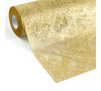 WELTRXE Chemin de Table en Tissu Non-Tissé Décoratif Or Métallisé, Courroie Décoration de Table Elégante 23cm pour Fêtes, Célébrations, Mariages (Or, 23cm x 5m)