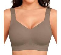 Weluxy Soutien-gorge Curvebaby Jelly Bra super raffermissant à couverture complète sans fil, couverture complète, soutien-gorge lissant en gelée, café, L