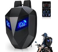 welvath Sacs à Dos à LED Sac à Dos Moto Pixel Art Dynamique Étanche, Écran LED,Texte/Image/animation Gif, 3D Hard Shell Sac de casque de chevalier