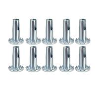 WELWIK Lot de 10 manchons de tige de roulette en métal de 0,95 cm pour roulette à tige, anneau de préhension, pieds de chaise