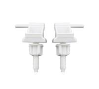 WELWIK Lot de 2 charnières universelles en plastique blanc avec charnières gauche et droite avec boulons, vis et écrous. Convient pour les toilettes de maison/en bois/camping-cars