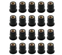 WELWIK Lot de 20 écrous de puits en néoprène avec vis Pozi en acier inoxydable M5-1,3 cm de long Trou de 9,5 mm