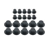 WELWIK Lot de 20 mini chapeaux haut-de-forme en plastique noir de 2,4 cm pour décoration de poupée