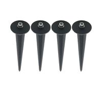 WELWIK Lot de 4 piquets filetés noirs de 16,3 cm en aluminium moulé sous pression avec vis hexagonales et rondelles en acier inoxydable