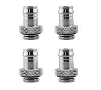 WELWIK Lot de 4 raccords cannelés G1/4 vers 3/8" Argenté G1/4" à 3/8" pour tuyau souple, système de refroidissement à eau PC