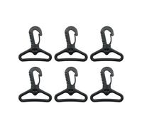 WELWIK Lot de 6 mousquetons pivotants en plastique noir de 5,1 cm pour porte-clés, laisses de chiot, loisirs créatifs, décorations