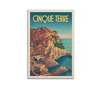 WELYK Affiche de voyage vintage Cinque Terre - Poster décoratif sur toile - Impression d'art moderne pour chambre à coucher - 60 x 90 cm