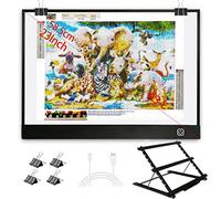 WELZK tablette lumineuse diamond painting, Avec grand support métallique, L:47 × W:34.5 CM, Dimmable tablette lumineuse diamond painting