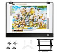 WELZK tablette lumineuse diamond painting, Avec grand support métallique, L:47 × W:34.5 CM, Dimmable tablette lumineuse diamond painting