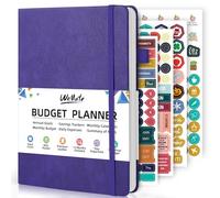 WEMATE Agenda budgétaire 2024 - Carnet de budget mensuel avec suivi des dépenses, factures non datées et planificateur financier, carnet de comptes pour contrôler vos finances, format A5 (Violet)