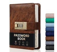 WEMATE Carnet de mots de passe avec serrure - Carnet de mots de passe avec onglets alphabétiques - Plus de 600 espaces pour mots de passe - Carnet de mots de passe pour ordinateur - 10 x 15 cm