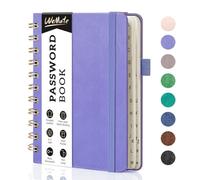 WEMATE Petit carnet de mots de passe à spirale avec onglets alphabétiques, petit carnet de mots de passe pour personnes âgées, carnet de mots de passe Internet à couverture rigide - 4.7''x 6''