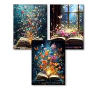 WEMEON 3 Pièces Peinture Numero Adulte - DIY Livre Peinture par Numero Adultes, Inclure Acrylique et pinceau, Loisirs Activités D'art Artisanales Kit Paint by Numbers.(30x40cm sans Cadre)