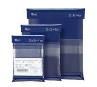 Wemk Enveloppes Plastiques Expédition, Pack de 45 Pochettes d'Envoi Colis Vinted, 3 Tailles, Auto-Adhésives, Résistantes aux Déchirures, Opaques, Imperméables, Idéales pour Leboncoin