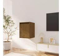 WEMYUFURN Armoire murale en pin massif - Marron miel - 30 x 30 x 40 cm - Pour salon, chambre à coucher et bureau