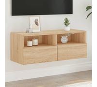 WEMYUFURN Armoire TV murale en chêne Sonoma - Armoire TV suspendue - Commode - Buffet suspendu - 80 x 30 x 30 cm - Matériau du bois