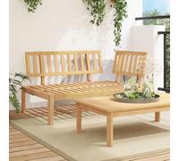 WEMYUFURN Canapé d'angle de jardin en bois d'acacia massif avec design à lattes pour terrasse et patio - Ensemble modulaire d'extérieur pour une conception flexible - Bois dur robuste avec traitement
