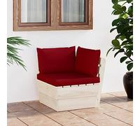WEMYUFURN Canapé d'angle modulaire en palettes avec coussins en bois d'épicéa imprégné pour terrasse et jardin, durable, stable et facile d'entretien, avec rembourrage épais en polyester pour une