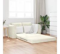WEMYUFURN Canapé-lit 2 en 1 crème moderne 2 places en tissu polyester de haute qualité mousse légère style confort durabilité fonction couchage salon lit d'appoint
