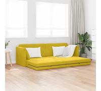 WEMYUFURN Canapé-lit de sol, jaune vif, avec housses amovibles pour un intérieur moderne, siège robuste pour 3 personnes, meuble de relaxation flexible et option de couchage peu encombrante