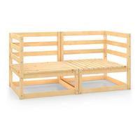 WEMYUFURN Canapés d'angle de jardin 2 pièces. Bois de pin massif, ensemble de sièges d'extérieur, ensemble de salon de terrasse, salon de jardin - résistant aux intempéries, confortable - pour