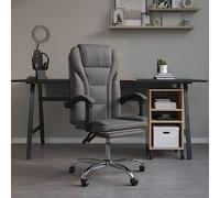 WEMYUFURN Chaise de bureau avec fonction allongée en cuir synthétique gris, chaise de bureau, chaise de travail, chaise de bureau ergonomique pour un maximum de confort - Chaise de bureau pour le lieu