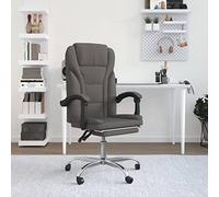 WEMYUFURN Chaise de bureau avec fonction allongée en tissu gris foncé, chaise de bureau, chaise de travail, chaise de bureau ergonomique pour un maximum - Chaise de bureau pour le lieu de travail ou
