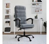 WEMYUFURN Chaise de bureau avec fonction allongée en velours gris foncé, chaise de bureau, chaise de travail, chaise de bureau ergonomique pour un maximum de confort - Chaise de bureau pour le lieu de