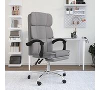 WEMYUFURN Chaise de bureau avec fonction allongée, tissu gris clair, chaise de bureau, chaise de travail, chaise de bureau ergonomique pour un maximum de confort - Chaise de bureau pour le lieu de