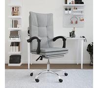 WEMYUFURN Chaise de bureau avec fonction allongée, tissu gris clair, chaise de bureau, chaise de travail, chaise de bureau ergonomique pour un maximum de confort - Chaise de bureau pour le lieu de