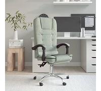 WEMYUFURN Chaise de bureau avec fonction massage en velours gris clair - Chaise de bureau ergonomique pour un maximum de confort - Chaise de bureau pour le lieu de travail ou le bureau à domicile