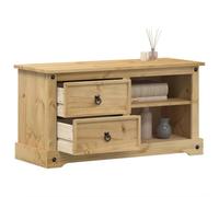 WEMYUFURN Corona - Meuble TV bas - Table basse - Meuble de salon - 100 x 40 x 52 cm - En bois de pin massif