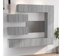 WEMYUFURN Ensemble de 7 meubles TV gris en bois Sonoma - Buffet TV - Table basse - Table télé - Commode