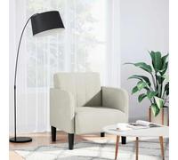 WEMYUFURN Fauteuil avec accoudoirs, crème, 54 cm, en velours, pour salon, chambre à coucher, se détendre, lire, regarder la télévision, discuter, en velours doux, construction à ressorts en mousse